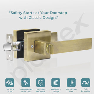 Plantex Door Lock/Heavy Duty Main Door Lock with 3 Key/Mortise Locks for Home/Office/Hotel - (9807-Brass Antique)