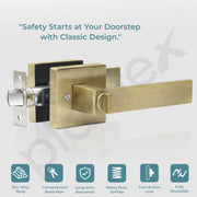 Plantex Door Lock/Heavy Duty Main Door Lock with 3 Key/Mortise Locks for Home/Office/Hotel - (9807-Brass Antique)