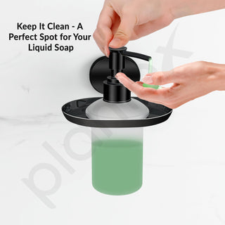 Plantex J4 Stainless Steel Liquid Soap Dispenser/Shampoo Dispenser for Wash Basin/Hand Wash Dispenser Wall Mounted/Bathroom Accessories (PVD Black Finish) Onix