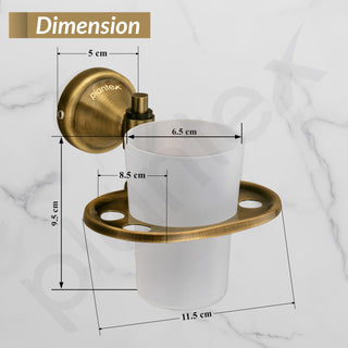 Plantex 304 Grade Stainless Steel Toothbrush Holder/ABS Tumbler Stand for Bathroom and Wash Basin/Bathroom Accessories - Niko (Antique)