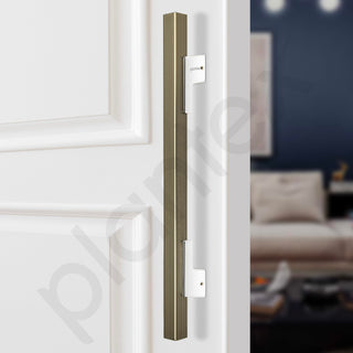 Plantex 17 Inch Main Door Handle for Wooden Doors - Pull-Push Handle Accessories (Pack of 1, Satin White, Chrome)