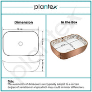 Plantex Ceramic Basin for Bathroom/Table Top Ceramic Wash Basin/Washbasin for Bathroom (14 x 10 x 5 Inch)