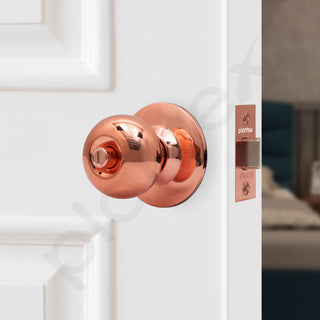 Plantex Door Lock - Cylindrical Door Lock with 3 Keys/Tubular Door Knob/Lock for Main Door/Bedroom (Rose Gold), Stainless Steel