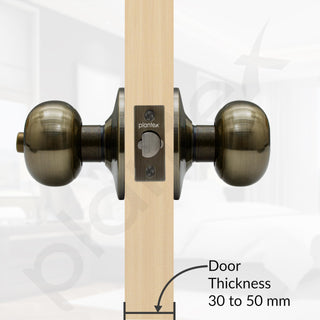 Plantex Bathroom Door Lock/Keyless Cylindrical Lock for Bathroom/Balcony/Tubular Door Knob/Handle (Without Key-Brass Antique)