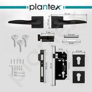 Plantex Premium Door Lock with 3 Years of Warranty/Main Door Lock for Home/Mortise Locks for Door - (PT-002- Black)