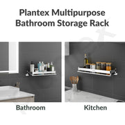 Plantex Stainless Steel Bathroom Shelf/Shelf for Bathroom/Wall Mounted Kitchen Shelf/Washroom Organiser- Chrome (15x5 Inch)