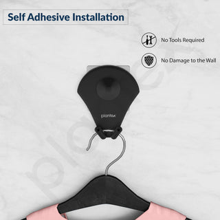 Plantex Royal Stainless Steel Robe Hook for Bathroom/Cloth-Towel Hanger/Napkin Hanger/Bathroom Accessories (Black, Powder Coated)