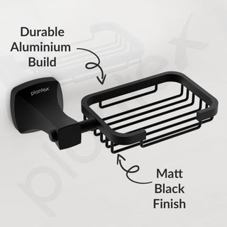 Plantex Space Aluminum Soap Holder for Bathroom Wall/Soap Stand/Soap Dish/Soap Dish Holder for Bathroom Accessories (Black)