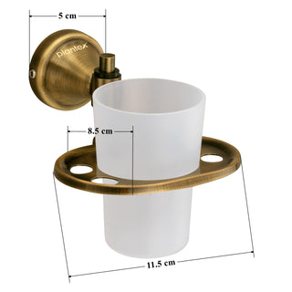 Plantex 304 Grade Stainless Steel Toothbrush, Paste and Tumbler Holder for Bathroom and Wash Basin/Bathroom Accessories - Niko (Antique)