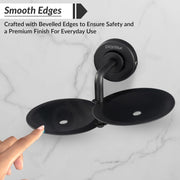 Plantex 304 Grade Stainless Steel Double Soap Holder/Soap Stand/Soap Dish for Bathroom and Wash Basin/Bathroom Accessories - Daizy (Black)