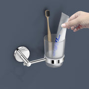 Plantex 304 Grade Stainless Steel Toothbrush, Paste and Tumbler Holder for Bathroom and Wash Basin/Bathroom Accessories - Oreo (Chrome)