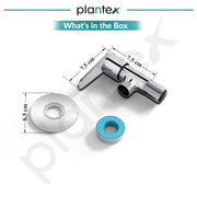 Plantex Pure Brass Angle Valve for Bathroom with Wall Flange and Teflon Tape/Angle Cocke for Wash Basin/Kitchen(DOL-2304, Chrome)