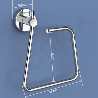 Plantex Stainless Steel Towel Ring for Bathroom/Napkin-Towel Hanger/Wash Basin/Bathroom Accessories - (Chrome-Rectangle) - Pack of 4