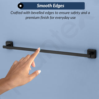 Plantex 304 Grade Stainless Steel Single Towel Rod for Bathroom/Towel Holder in Bathroom/Towel Hanger for Wash Basin/Bathroom Accessories (24 Inch - Black) Decan