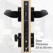 Plantex Main Door Lock/Mortise Lock for Door/Door Lock for Home with Brass Lock Body & Cylinder (7060 - Z-Black)
