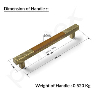 Plantex 280 Premium 12-inch Door Pull-Push Main Door Handle for Glass Door/House/Hotel/Office Door Hardware (Brass Antique & Wood Finish)