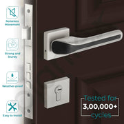 Plantex Main Door Lock/Mortise Lock for Door with 3 Years of Warranty - Robust Door Lock for Home with Brass Lock Body & Cylinder (PT-007- Satin - Black)