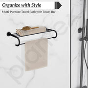 Plantex 304 Grade Stainless Steel 24 inch Towel Rack for Bathroom/Towel Stand/Hanger/Bathroom Accessories - Daizy (Black)