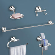 Plantex 304 Grade Stainless Steel Bathroom Accessories Set of 5 - Towel Rod/Hand Napkin Hanger for Wash Basin/Soap Case/Toothbrush Holder/Robe Hook - Niko (Chrome)