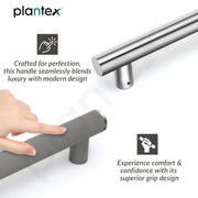 Plantex Main Door Handle/Stainless Steel & Aluminium Door Handle/450mm Pull-Push Handle for Home/Office/Hotel - Pack of 1 (DTMD-409, Satin & Chrome)