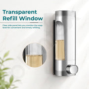 Plantex Liquid Soap Dispenser for Bathroom/ABS Plastic Refillable Soap Handwash Dispenser for Shampoo & Body Lotion - Ideal for Hotels/Hospitals/Restaurants/Offices - (Chrome)