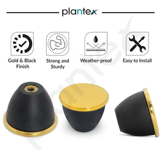 Plantex Knobs for Drawer/Drawer Knobs/Knobs for Cabinets/Pull-Push Knobs for Kitchen/Bedroom Drawer - Pack of 6 (Gold & Black)