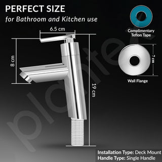 Plantex BAL-503 Pillar Cocke Tap for Wash Basin/Tabletop Basin Tap with Teflon Tape/Pillar Tap for Bathroom/7 Year Warranty (Mirror Chrome)
