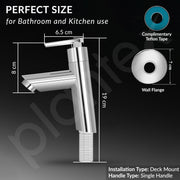 Plantex BAL-503 Pillar Cocke Tap for Wash Basin/Tabletop Basin Tap with Teflon Tape/Pillar Tap for Bathroom/7 Year Warranty (Mirror Chrome)