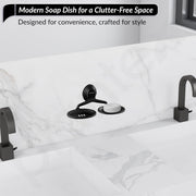Plantex 304 Grade Stainless Steel Bathroom Double Soap Holder/Wall Mounted Soap Holder/Bathroom Accessories - Cubic (Black)