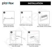 Plantex Rajwadi Drawer Kadi/Drawer Handle/Pull-Push Kadi for Home/Office Cabinet - Pack of 3 (SH-344, Gold)