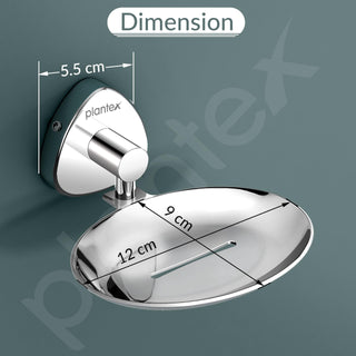 Plantex J4 Stainless Steel Wall Mounted Soap Holder for Bathroom/Soap Holder for Kitchen/Soap Stand for Bathroom/Bathroom Accessories (Chrome Finish) Angel