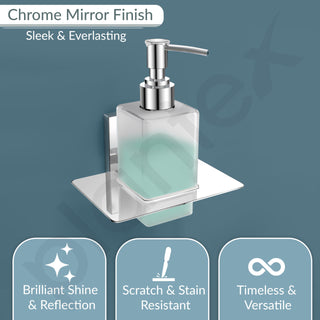 Plantex 304 Grade Stainless Steel Liquid 1 Ml Soap Dispenser/Shampoo Dispenser/Hand Wash Dispenser/Bathroom Accessories-Iris(Chrome)