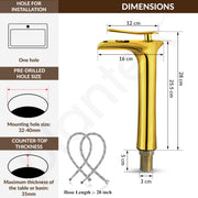 Plantex Single Lever Pillar tap for Wash Basin/Pure Brass Hot & Cold Basin Mixer Basin TapMixer Tap for Bathroom - Pack of 1 (Gold)
