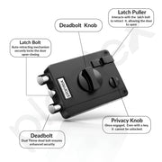 Plantex Heavy Duty Rim Locks for Main Door/Door Lock for Main Door with 4 Keys/Suitable for Inside Opening Wooden Door - Pack of 1 (Z-Black)