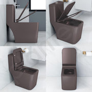 Plantex Commode for Toilet/Rimless Ceramic Western Commode/6D Siphonic Tornado Western Toilet with Soft Closing Toilet Seat - S Trap Outlet (M03, Brown)