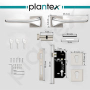 Plantex Heavy Duty Door Lock/Main Door Mortise Lock Handle/Handle Set for Home/Office - Door Accessories- (APS-PT-009- Satin - Chrome)
