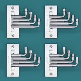 Plantex 4 Pin Stainless Steel Flexible Hooks for Bathroom/Cloth Hangers/Door Hangers/Movable Hook/Robe Hooks for Bathroom - Pack of 4 (Matt)