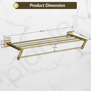 Plantex 304 Grade Stainless Steel Towel Rack for Bathroom/Towel Rod/Towel Hanger/Holder/Bathroom Accessories - Decan (Brass Antique)