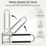 Plantex 304 Grade Stainless Steel 24 Inch U-Shape Grab Bar for Bathroom