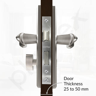 Plantex Heavy-Duty Door Lock Set - Main Door Lock Plate Handle Set/6-Lever Mechanism Mortise Locks with 3 Keys/Brass Locks Body & Cylinder (PTP-09- Satin & Black)