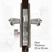 Plantex Heavy-Duty Door Lock Set - Main Door Lock Plate Handle Set/6-Lever Mechanism Mortise Locks with 3 Keys/Brass Locks Body & Cylinder (PTP-09- Satin & Black)