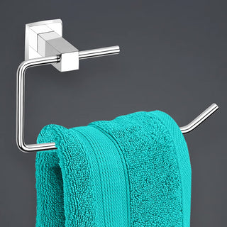 Plantex Square Stainless Steel Towel Ring for Bathroom/Wash Basin/Napkin-Towel Hanger/Bathroom Accessories (Chrome)