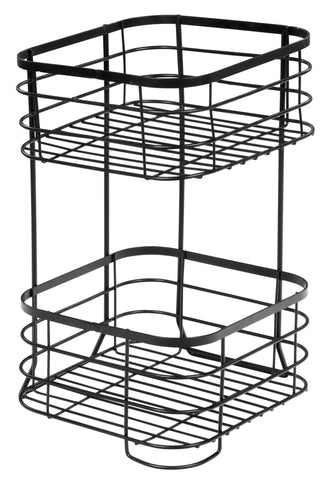 Plantex Heavy Steel Multipurpose Bathroom Corner Shelf/Storage Rack/Organizer For Living Room/Kitchen/Bathroom Accessories - Countertop (Black, Powder Coated)