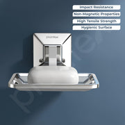 Plantex 304 Grade Stainless Steel Soap Holder for Bathroom/Soap Dish/Soap Stand/Bathroom Accessories - Squaro (Chrome)