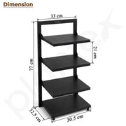 Plantex Shelf Storage Rack/GI Steel Storage Organizer/4 Tier Shelf Rack for Home - Pack of 1 (Black)
