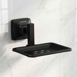 Plantex 304 Grade Stainless Steel Soap Holder for Bathroom/Soap Dish/Soap Stand/Bathroom Accessories - Squaro (Black)
