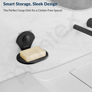 Plantex Royal Self Adhesive Stainless Steel Soap Holder for Bathroom/Soap Dish/Soap Stand/Bathroom Accessories - (Black)