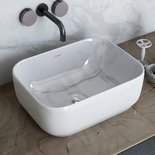 Plantex Ceramic Wash Basin for Bathroom/Table Top Washbasin with 10 Years Glaze Warranty by Plantex/Wash Basin/Basin for Restaurant/Hotel (Glossy White - 16 x 12 x 5.5 inch)