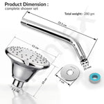 Plantex Shower Head for Bathroom with Shower Arm/Bathroom shower Combo-430B Strong ABS Combo/Shower for bathroom/Rain Shower/4 Inch Shower Head/9 Inch Shower Arm/Adjustable Head