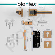 Plantex Brass, Zinc Mortise Door Lock For Main Door/Premium Handle Lock Set For Home With 3 Years Warranty (Rose Gold & Black)